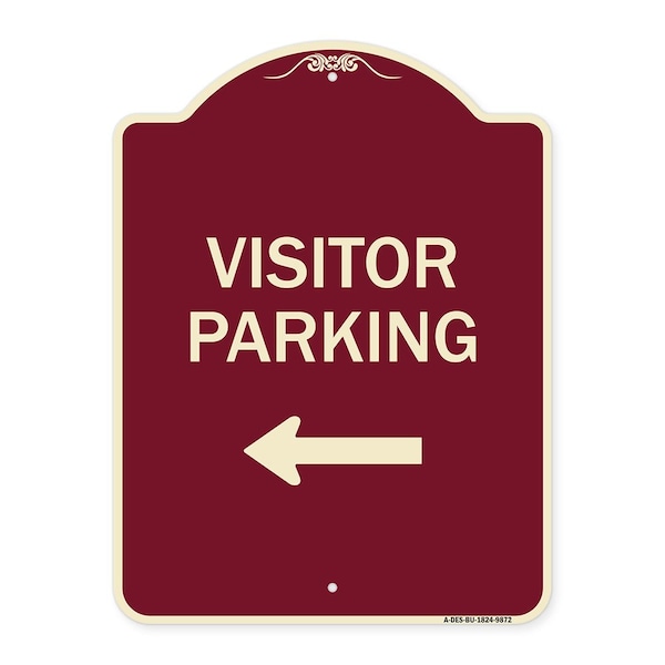 Signmission Designer Series-Visitor Parking 1, Burgungy Heavy-Gauge Aluminum, 24" x 18", BU-1824-9872 A-DES-BU-1824-9872 - main